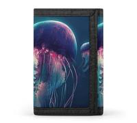 FZQVSGW Las Vegas Night dreifach gefaltete Geldbörse mit 8 Kartenfächern, Kreditkartenhalter, geteilte Geldtasche, Farbe: Quallen., Einheitsgröße, Modern