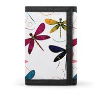 FZQVSGW Las Vegas Night dreifach gefaltete Geldbörse mit 8 Kartenfächern, Kreditkartenhalter, geteilte Geldtasche, Bunte Libelle, Einheitsgröße, Modern