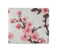 FZQVSGW Ledergeldbörse für Herren, Kirschblüte, Bifold-Geldbörse, PU-Kartenhalter, kleiner Kreditkartenhalter, stilvolle kleine Münzbörse für Damen, Cherry Blossom, Einheitsgröße