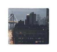 FZQVSGW Ledergeldbörse für Herren, Tiger, bunt, Sonnenuntergang, Bifold-Geldbörse, PU-Kartenhalter, kleiner Kreditkartenhalter, stilvolle kleine Münzbörse für Damen, New York City, Einheitsgröße