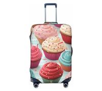FZQVSLCM Lollipop Cupcake-/Donut-Reisegepäck-Abdeckung, elastisch, waschbar, kratzfest, dick, passend für 45,7 - 81,3 cm, Schwarz , L