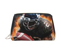 FZQVSLCM Reise-Make-up-Tasche, wasserdichte Make-up-Tasche für Geldbörse, Leder-Kulturbeutel für Damen, Kosmetiktasche, Organizer, coole American Football-Make-up-Tasche mit Reißverschluss