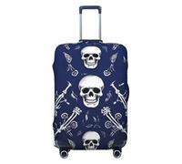 FZQVSLCM Reisegepäck-Abdeckung, elastisch, waschbar, kratzfest, dick, passend für 45,7 - 81,3 cm, Blau, Schwarz , L