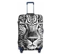 FZQVSLCM Reisegepäck-Abdeckung, elastisch, waschbar, kratzfest, dick, passend für 45,7 - 81,3 cm, Schwarz und Weiß, Schwarz , L