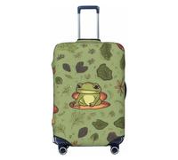 FZQVSLCM Reisegepäck-Abdeckung, Motiv: Frösche und Pilze, elastisch, waschbar, kratzfest, dick, passend für 45,7 - 81,3 cm, Schwarz , XL