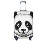 FZQVSLCM Reisegepäckhülle mit Anime-Panda-Gesicht, elastisch, waschbar, kratzfest, dick, passend für 45,7 - 81,3 cm, Schwarz , L