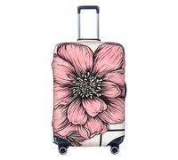 FZQVSLCM Reisegepäckhülle mit Blumenmuster, elastisch, waschbar, kratzfest, dick, passend für 45,7 - 81,3 cm, Schwarz , L