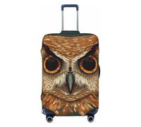 FZQVSLCM Reisegepäckhülle mit Eulenkopf-Muster, elastisch, waschbar, kratzfest, dick, passend für 45,7 - 81,3 cm, Schwarz , L