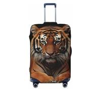 FZQVSLCM Reisegepäckhülle mit Tiger und Pfoten, elastisch, waschbar, kratzfest, dick, passend für 45,7 - 81,3 cm, Schwarz , L