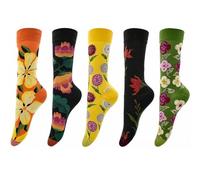 FZSECRIU 5 Paar Lustige Socken Damen 35-42, Bunte Socken, Funny Socks,Blumensocken Eignen Geeignet als Geschenk für den Geburtstag oder Weihnachten einer weiblichen Freundin