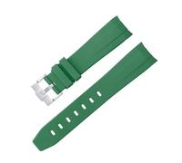 FZXCG Gebogenes Gummiarmband für Omega Speedmaster Armbanduhr, Ersatzband, für Herren und Damen, 20 mm, silberfarben, goldfarben, roséschwarze Schnalle, 22mm black buckle, Azetat, Kein Edelstein