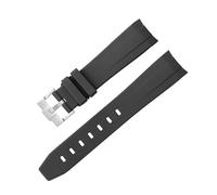 FZXCG Gebogenes Gummiarmband für Omega Speedmaster Armbanduhr, Ersatzband, für Herren und Damen, 20 mm, silberfarben, goldfarben, roséschwarze Schnalle, 22mm rose buckle, Azetat, Kein Edelstein