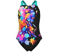 G ARENA PAINTING SWIMSUIT V BACK BLACK-WATER 140 BLACK-WATER
