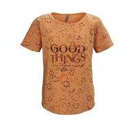 T-Shirt "GS 47 WMN TSHRT", Damen, Gr. 44, rot (apricot), Oberstoff: 95% Baumwolle, 5% Elasthan, G.I.G.A. DX BY KILLTEC, sportlich, Shirts, Florales Damen T-Shirt, elastisch, hoher Baumwollanteil, bequ
