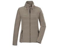 Strickjacke "GS 60 WMN FLX JCKT", Damen, Gr. 38, beige (sand), Oberstoff: 65% Polyester, 32% Viskose, 3% Elasthan, G.I.G.A. DX BY KILLTEC, sportlich, Strickjacken, Gestreifte Damenjacke, Stehkragen, Z