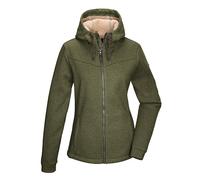 Fleecejacke "GW 38 WMN KNTFLC JCKT", Damen, Gr. 46, grün (olivgrün), Oberstoff: Oberseite: 100% Polyester, Rückseite: 100% Polyester, G.I.G.A. DX BY KILLTEC, Jacken, Strickfleecejacke mit Teddyfutter,