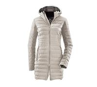 G.I.G.A. DX Steppmantel Damen Bacarya - Funktionsparka mit Kapuze - Steppjacke lang - Übergangsmantel in Daunenoptik, hellgrau, 48