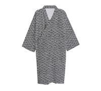 G-LIKE Japanischer Kimono Nachthemd Bademantel - Traditioneller Haori Yukata Stil 100% Baumwolle Frühling Sommer Hauskleid Saunamantel Leicht Dünn Nachtwäsche für Damen Herren (Schwarz-Herren, M)