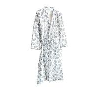 G-LIKE Unisex Kimono Nachthemd Bademantel - Traditioneller Japanischer Haori Yukata Stil 100% Baumwolle Frühling Sommer Hauskleid Saunamantel Leicht Dünn Nachtwäsche für Damen Herren (L, Weiß)