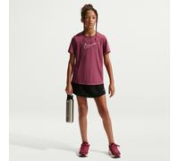 Nike Mädchen T-Shirt Dri-FIT One Fitted Big Kids (Girl) FZ5600-655 128-137 Pink Smoke/White