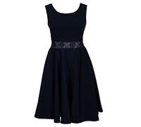 G.O.L. - Festliches Kleid aus Krepp mit durchsichtiger Spitzen-Verarbeitung an der Taille, Mädchen, dunkelblau - 1374600db, Größe 176