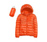 (G-orange,Medium)A-womens Casual Lightweight Hooded Down Jacket Packable Puffer Coats Ultra Light Weight Short Down Jacket With Storage Bag