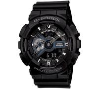 Casio Herren Quartz Armbanduhr, 51.00mm GehäusegröÃŸe mit schwarz analog/digital Zifferblatt und schwarz Plastic/Resin Strap Armband GA-110-1BER