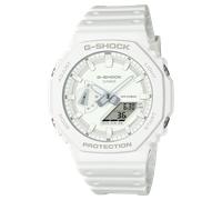 Casio GA-2100-7A7ER Herren Armbanduhr Analog Digital Quarz mit Kunststoffband, Weiß, 20 Bar Wasserdicht, Stoppuhr Weltzeit Alarm Bluetooth Beleuchtung