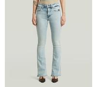 Bootcut-Jeans G-STAR "3301 Flare Wmn", Damen, Gr. 29, Länge 32, sun faded blau celestite, Denim/Jeans, Obermaterial: 89% Baumwolle, 9% Polyester, 2% Elasthan, bootcut fit normal, Jeans, aus Stretch-De