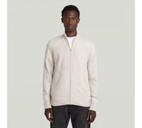 Cardigan G-STAR "3D Biker Full Zip Knit", Damen, Gr. M, weißbait, dk brick, Obermaterial: 50% Baumwolle, 50% Polyacryl, Strickjacken (60876535-M) weißbait, dk brick