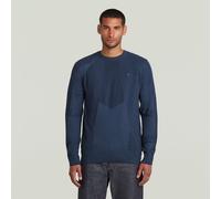 G-Star Raw Strickpullover mit Logo-Stitching und Rundhalsausschnitt in Marine, Größe XXL
