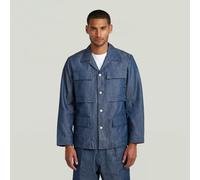 Langarmshirt G-STAR "4 Pocket Overshirt", Damen, Gr. XXL, raw denim, Obermaterial: 82% Baumwolle, 18% Polyester, Shirts Langarmshirt (13780746-XXL) raw denim