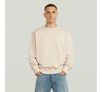 Longpullover G-STAR "90s Logo Sweatshirt", Herren, Gr. M, weißbait, Obermaterial: 100% Baumwolle, Pullover Longpullover (92495333-M) weißbait