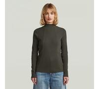 G-STAR A Line Slim Rib Mock T-Shirt Grau S asfalt D26905-E136-995-S