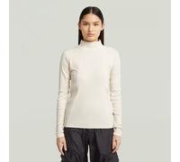 T-Shirt G-STAR "A Line Slim Rib Mock T-Shirt", Damen, Gr. XXS, milk, Obermaterial: 94% Baumwolle, 6% Elasthan, Shirts T-Shirt (49177219-XXS) milk