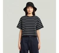 T-Shirt G-STAR "A-Line Stripe Boxy T-Shirt", Damen, Gr. XL, osaka blau, granite grün double stripe, Obermaterial: 100% Baumwolle, Shirts T-Shirt (46479231-XL) osaka blau, granite grün double stripe