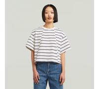T-Shirt G-STAR "A Line Stripe Boxy T-Shirt", Damen, Gr. XXS, milk, osaka blau double stripe, Obermaterial: 100% Baumwolle, Shirts T-Shirt (44928668-XXS) milk, osaka blau double stripe