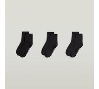 Kurzsocken G-STAR "SNOWFLAKE, 3 PACK ANKLET SOCKS", Damen, Gr. 35-38, schwarz, Baumwollmischung, unifarben, Socken, unifarben (43937813-35) schwarz