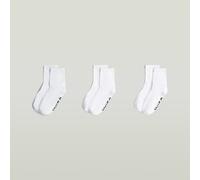 Kurzsocken G-STAR "SNOWFLAKE, 3 PACK ANKLET SOCKS", Damen, Gr. 35-38, hellweiß, Baumwollmischung, unifarben, Socken, unifarben (78680213-35) hellweiß