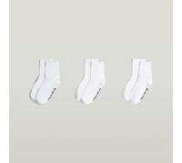 Kurzsocken G-STAR "SNOWFLAKE, 3 PACK ANKLET SOCKS", Damen, Gr. 39-42, hellweiß, Baumwollmischung, unifarben, Socken, unifarben (78680213-39) hellweiß