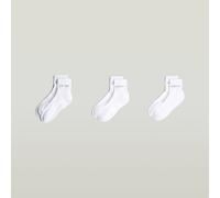 Sportsocken G-STAR "MUSK, 3 PACK ANKLET SPORTS SOCKS", Damen, Gr. 39-42, hellweiß, Materialmix, unifarben, Socken Sportsocken, unifarben, mit Logo-Jacquard (75918952-39) hellweiß