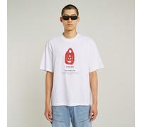 T-Shirt G-STAR "Archive Print Boxy T-Shirt", Herren, Gr. XS, weiß inflatable unit, Obermaterial: 100% Baumwolle, Shirts T-Shirt (76083140-XS) weiß inflatable unit