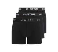 Boxershorts G-STAR "ASH, 3 PACK TRUNKS", Herren, Gr. S, 3 Stk., schwarz, Jersey, Obermaterial: 95% Baumwolle, 5% Elasthan, unifarben, eng, Unterhosen Boxershorts, mit Logo-Bund (32894804-S)