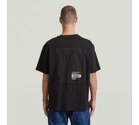 T-Shirt G-STAR "Back Applique Relaxed T-Shirt", Damen, Gr. L, dk schwarz, Obermaterial: 100% Baumwolle, Shirts T-Shirt (37418313-L) dk schwarz