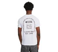 T-Shirt G-STAR "Back gr Arch", Herren, Gr. XXL, weiß, Jersey, Obermaterial: 100% Baumwolle, bedruckt, casual, regular fit, Rundhals, Kurzarm abgesteppte Kante, Shirts, mit Print auf der Rückseite (822