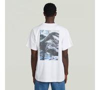 G-star Back Photo Print Loose Kurzarm-t-shirt L White Knee Patch