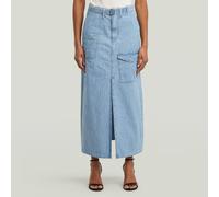 Maxikleid G-STAR "Belted Cargo Long Rock", Damen, Gr. 25, Normalgrößen, faded breeze, Obermaterial: 100% Baumwolle, Kleider Maxikleid (30706648-25) faded breeze