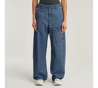 5-Pocket-Jeans G-STAR "Belted Cargo Loose 2.0 Jeans", Damen, Gr. 26, Länge 30, faded indigo ripstop, Obermaterial: 100% Baumwolle, Jeans 5-Pocket-Jeans (85831569-26) faded indigo ripstop