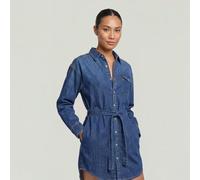 G-STAR Belted Shirt Kleid Dunkelblau M worn in windward D26814-D252-G749-M
