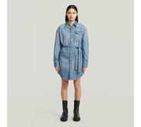 G-STAR Belted Shirt Kleid Mittelblau L antique faded thames D26814-D539-G924-L